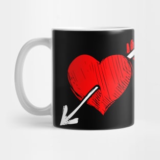 Heart Arrow Love Couple Mug